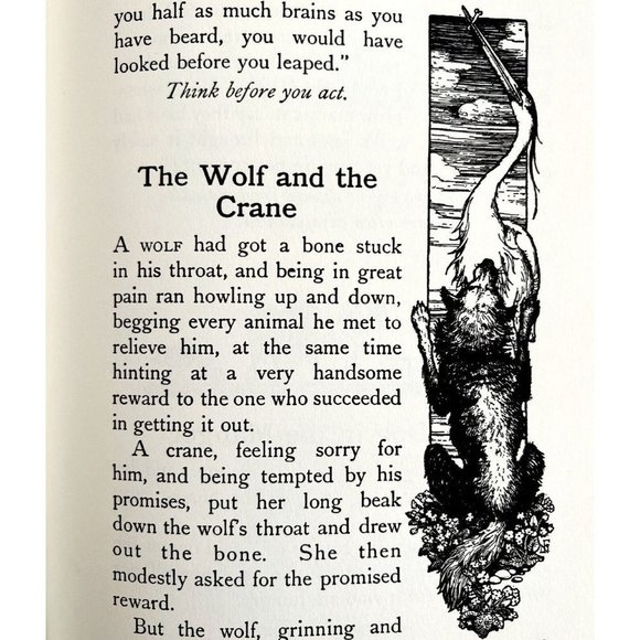 1988 Aesop's Fables Fairy Tales Illustrated First Longmeadow Edition HC SSVINHC - Picture 6 of 9